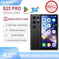 ONEMYTH S25 Pro Mini Smartphone 3G Network Dual SIM Play Store 4.0 Inch HD Display 2000mAh 2GB+16GB Add 64GB TF Card Android 8.1
