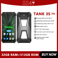 8849 Tank 3S Rugged Smartphone with Projector 16GB RAM 512GB ROM Dimensity 8200 5G 50MP Main Camrea 64MP Night Vision Dual Sim