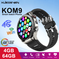 SERVO KOM9 4G SIM Cellular Network Android Smartwatch Phone 1.43" AMOLED Display 4GB 64GB GPS Camera Men watches Google Play