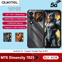 OUKITEL WP66 11000mAh Supports 33W 5G Rugged Smartphone Dimensity 7025 36GB+512GB 6.6" FHD+ 1.81 " Dual Screen 120Hz 108MP NFC