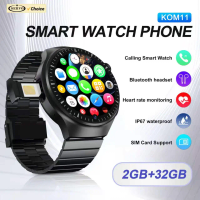 SERVO KOM11 4G LTE Smart Watch Phone Waterproof Android OS 2GB+32GB Heart Rate Face Unlcok WiFi GPS Smartphones One SIM Standby