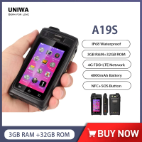 UNIWA A19S Shockproof Smartphone IP68 Waterproof 4G LTE Quad Core Phone Walkie Talkie POC Zello Android 6 Mobile Phone 4800mAh