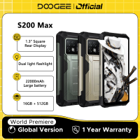 World Premiere DOOGEE S200 Max Rugged Phone 16GB 512GB 22000mAh Battery 66W 1.32" Rear Display 6.72 120Hz Dimensity 7050 NFC
