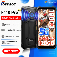 Fossibot Android 15 Rugged Smartphone 8GB RAM 128GB ROM 10000mAh 6.745" 50MP 128dB Speaker NFC [F110 PRO-Phone]