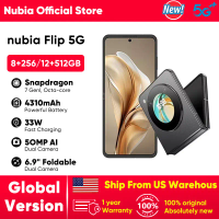 US Warehouse nubia Flip 5G Smartphone 6.9 FHD+ 120Hz OLED Foldable Display Snapdragon 7 Gen1 33W Fast Charging 4310mAh Battery