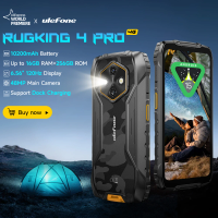 Ulefone RugKing 4 Pro Rugged Phone Android 15 Up to 16GB+256GB Waterproof Smartphone 10200mAh 48MP Camera NFC Global 6.56" 120Hz