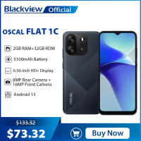 Blackview OSCAL FLAT 1C Mobile Phone Android 13, 2GB 32GB Cheap 6.65'' Smartphone, 4700mAh Battery Cell Phone Face Unlocked, 4G