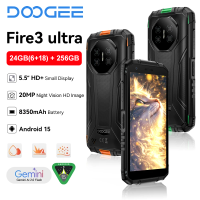 DOOGEE Fire 3 Ultra Rugged Phone 5.5" HD+ Display UNISOC T7200 Callphone 24GB+256GB 8350mAh 16MP+20MP Smartphone Android 15 NFC