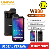 NEW UNIWA W888 ATEX Explosion Battery European Union Certification IP68 4G Rugged Smartphone 4GB+64GB HD/FHD Screen Mobile Phone