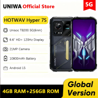 HOTWAV Hyper 7S 5G Rugged Smartphone Android 15 IP68/IP69K 4GB+256GB 6.6 Inch HD+ 120Hz 10800mAh 20W Octa-core Mobile Phone NFC