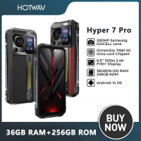 HOTWAV Hyper 7 Pro,36 (16+20)GB+ 256 GB,5G Rugged,10800mAh ,6.6'' FHD+ 120Hz,200MP Camera,33W,NFC,Android 14,Global version