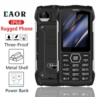 EAOR 2G Rugged Flashlight 4000mAh Big Battery Power Bank IP68 Waterproof 2.8 IPS large screen 0.3M cam MTK feature mobile Phone