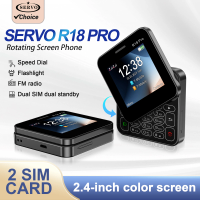 SERVO Rotating Screen Mini Mobile Phone Speed Dial Video Blacklist Flashlight 2.4" Color Display Dual SIM Button Cellphones MP4