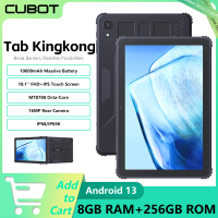 Cubot TAB KINGKONG,Rugged Tablet Android 13,IP68 Waterproof,16GB RAM(8GB+8GB Extended),256GB ROM,10600mAh,10.1" FHD+ Screen,IP68