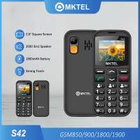 MKTEL S42 Feature Phone 2G MTK6261D 2.0" Screen 1800mAh Battery 2030 Speaker Dual SIM MP3/MP4 Strong Torch