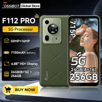 Fossibot F112 Pro 5G Android 14 Rugged Smartphone 24GB(8+16) 256GB 6.88" HD+ 7150mAh Mobile Phone 50MP Camera NFC Cellphone
