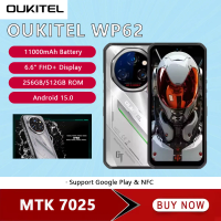 Oukitel WP62 11000mAh Battery 5G Rugged Smartphone Android 15 256GB/512GB ROM 6.6" FHD+ Mobile Phone 108MP Camera Cellphone NFC