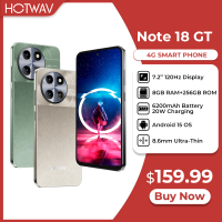 HOTWAV Note 18 GT Smart Phone 7.2'' 120Hz 8.6mm Ultra-Thin Mobilephone 8GB RAM 256GB ROM 6200mAh Battery Android 15 Cellphone