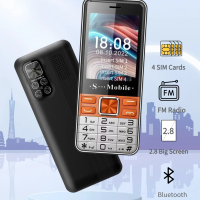 Low price senior mobile phone with 4Sim 2.8'' large screen large buttons large battery quick dialing for senior mobile phone