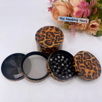 50/63mm Leopard Print Herb Grinder Manual Pepper Mill Salt Spice Mortar Tobacco Grass Grinder Cigarette Smoking Accessories