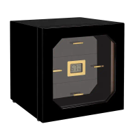 Cigar Cabinet Three Layers Cedar Wood Cigar Humidor Square Single Door Drawer Large Capacity Piano Lacquer Polished Cigar Box