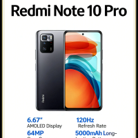 Xiaomi Redmi Note 10 Pro Smartphone 6.6" FHD+ 120Hz Display 64MP Triple Camera 67W Fast Charge 5000mAh Battery Global Version