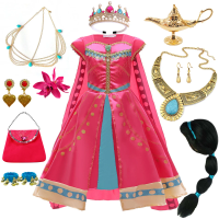 Jasmine Costume Princess Cosplay Girls Outfit Aladdin Kid Dress Magic Lamp Carnival Children Birthday Party Role Playing Clothes