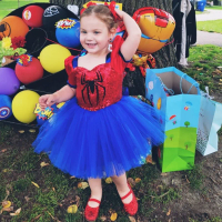 Girls Party Dresses Children Cosplay Anime Sequins Tutu Princess Dress Spider Cosplay Costume Halloween Birthday Carnival Party