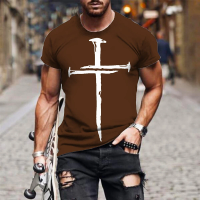 Summer Fashion Personalized Cross 3D Art Printed Elegant Simple Fashion T-shirt