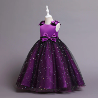 HETISO Kids Children's Princess Keen-Length Wedding Gown Elegant Girl Birthday Party Bling Printed Tutu Dresses