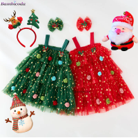 Girls Xmas Dress Green Elf New Year Clothing Christmas Tree Tulle Tutu Dress for Toddler Holiday Ball Gown Outfits