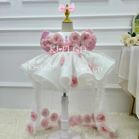 Luxurious and elegant girls birthday party evening dress flower girl exquisite tailing dress baby Christmas performance costume