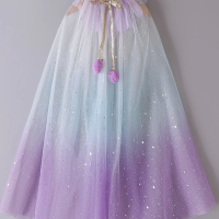Princess Glitter Multicolor Sequins Shawl Shiny Girl Fairy Cape Cloak Fairy Cape Christmas Costume Party Halloween Kids Clothes
