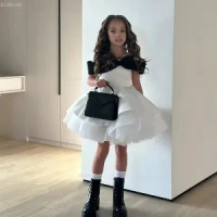 Kids Girls Princess Party Dress Piano Violin Performance Wedding Celebration Costume Pageant Host Model Birthday Evening Gown