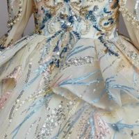 Girls Summer Party Dress Puffy PrincessFlower Pageant Host Formal Gown Girl Outfit Piano Recital Performance Birthday Wedding