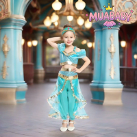 Jasmine Aladdin Princess Dress for Girls Cosplay Costume Fancy Birthday Party Outfit Toddler Kids Fairy Tale Clothing 2-8Y
