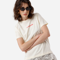 Camiseta feminina de algodão estampada amarela