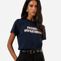 Camiseta feminina de algodão fashion department azul