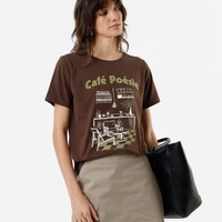 Camiseta feminina de algodão café poesie marrom