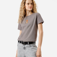 Camiseta feminina de algodão ursinhos cinza