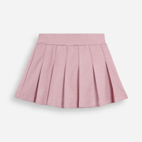 Saia infantil malha plissada rosa