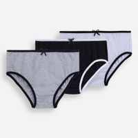 Kit de 3 calcinhas infantis de algodão lupo preto