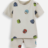 Pijama curto infantil de algodão os vingadores bege