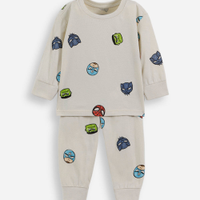 Pijama longo infantil de algodão os vingadores bege
