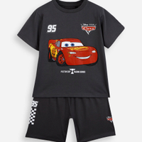Pijama curto infantil mcqueen carros cinza