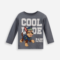 Camiseta de algodão botonê infantil patrulha canina azul
