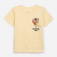 Camiseta de algodão infantil o rei leão amarela