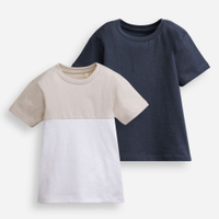 Kit de 2 camisetas infantis de algodão colorido