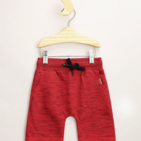 Bermuda de Moletom Infantil Básica com Cordão e Bolsos Vermelha
