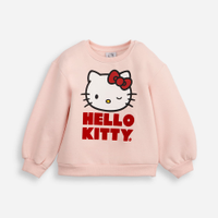 Blusão de moletom infantil manga longa hello kitty rosa